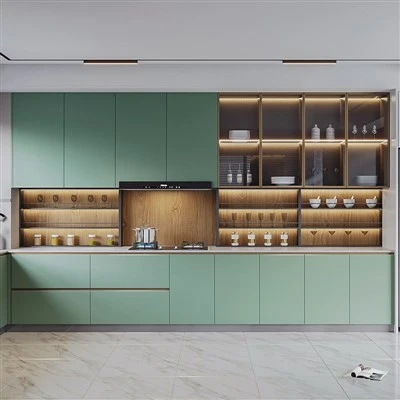 PVC Membrane Kitchen Cabinets